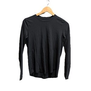 FIGS Black Long Sleeve Pima Cotton Modal Blend Women's Scrubs T-Shirt Size XS‎